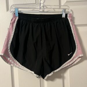 Classic Nike Running Shorts. Black with Light Pink Sides.